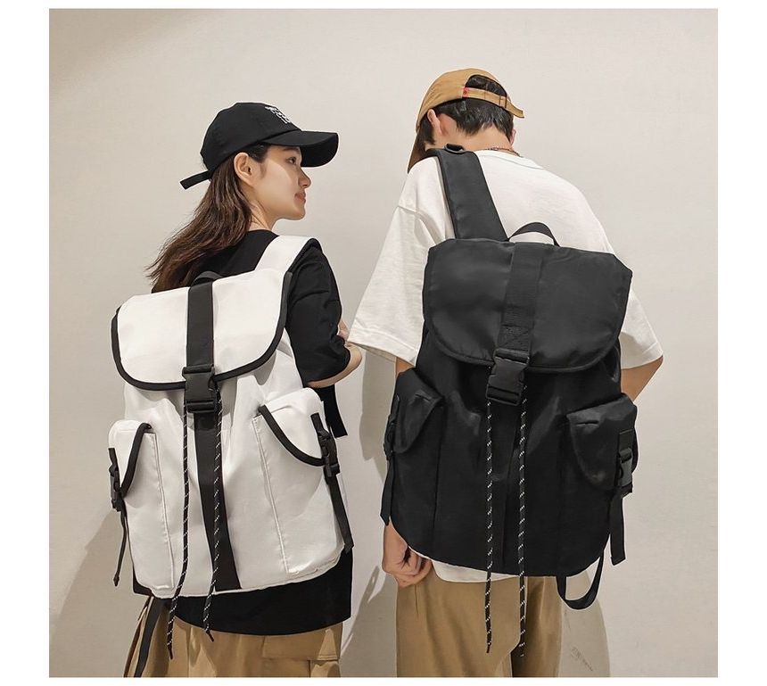 Flap Buckle Nylon Backpack