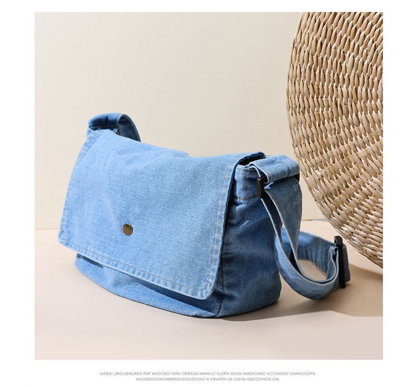 Flap Denim Crossbody Bag