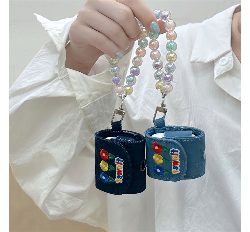 Floral Embroidered Denim AirPods / Pro Earphone Case Skin