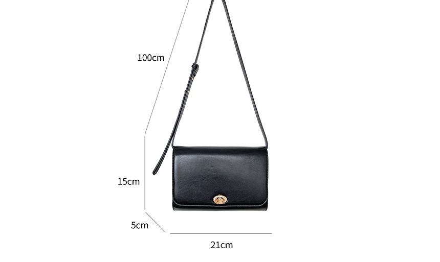 Faux Leather Flap Crossbody Bag