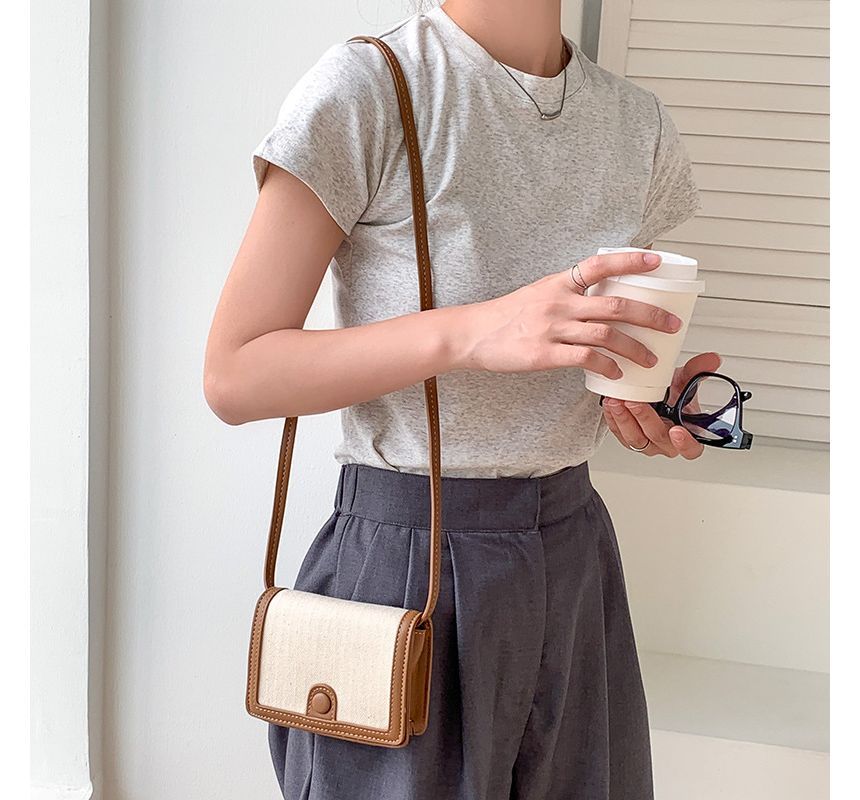 Contrast Trim Crossbody Bag