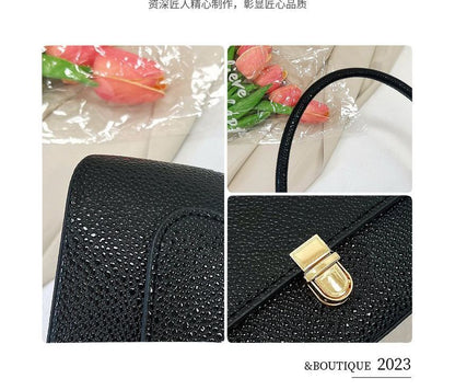 Grained Flap Shoulder Bag