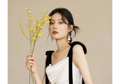 Tie-Shoulder Open Back A-Line Evening Gown