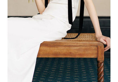 Tie-Shoulder Open Back A-Line Evening Gown