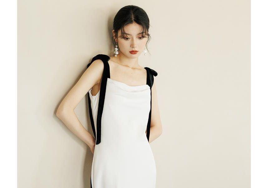 Tie-Shoulder Open Back A-Line Evening Gown