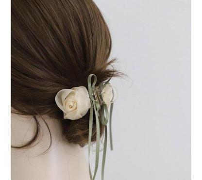 Rose Chiffon Resin Hair Clamp