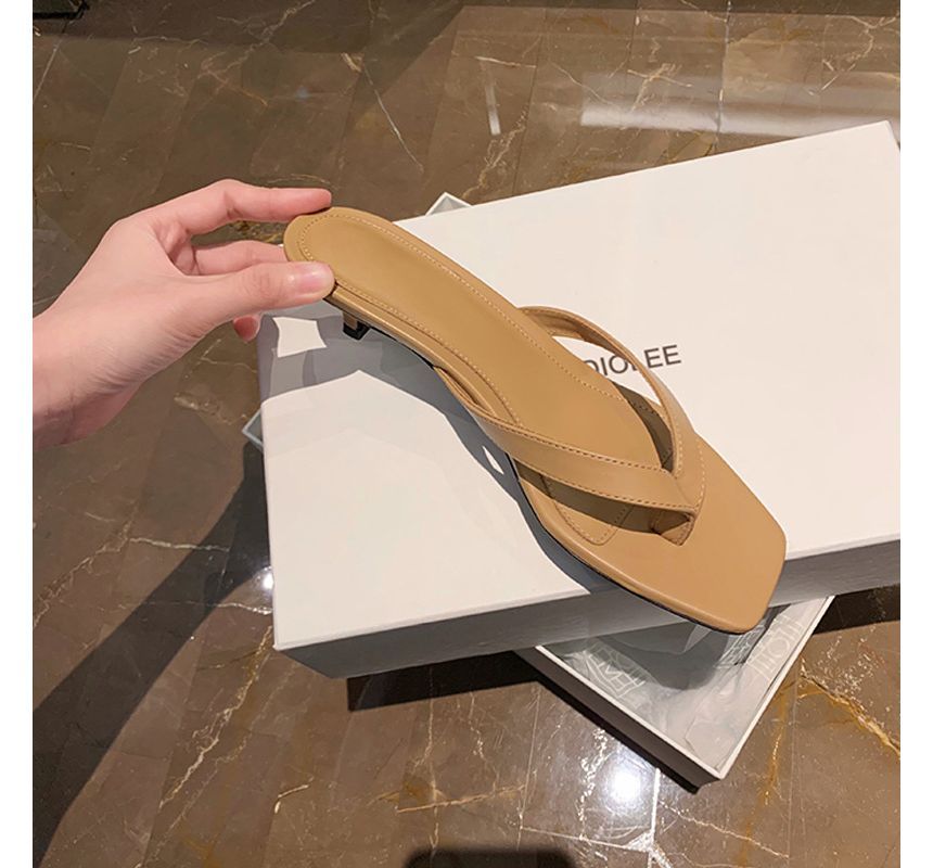 Low Heel Plain Flip Flops (Various Designs)