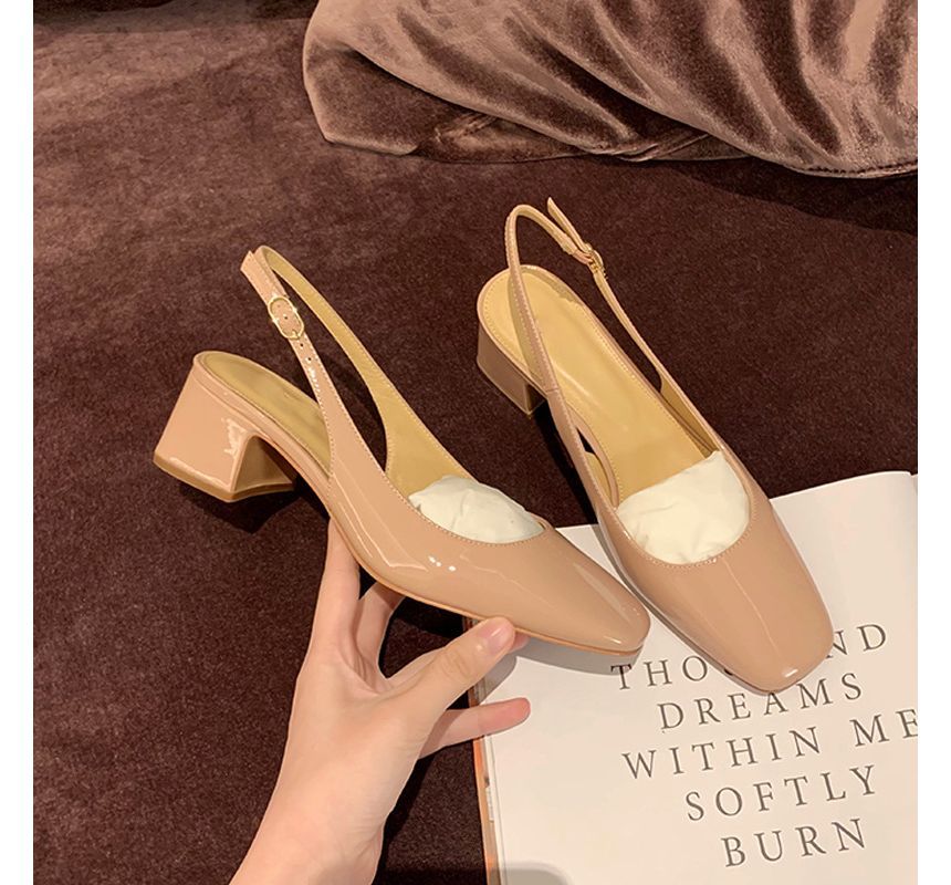 Block Heel Slingback Sandals