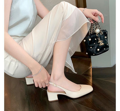 Block Heel Slingback Sandals