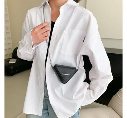 Chain Strap Triangle Crossbody Bag