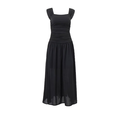 Sleeveless Square Neck A-Line Maxi Dress