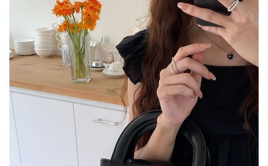 Heart Lock Faux Leather Handbag