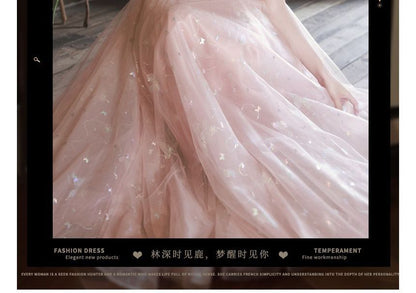 Evening Gown A-Line Mesh Fluffy