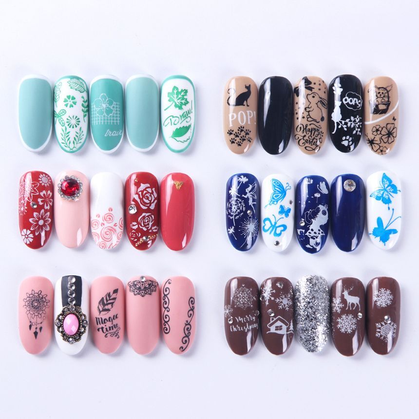 Stainless Steel Nail Art Stamping Plate (various designs)