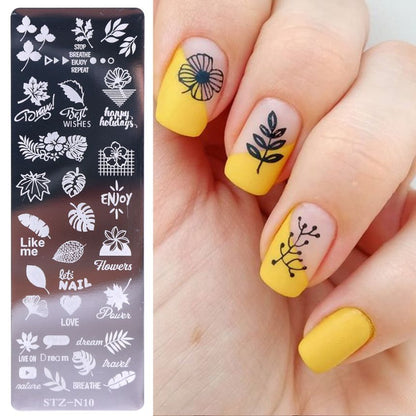 Stainless Steel Nail Art Stamping Plate (various designs)