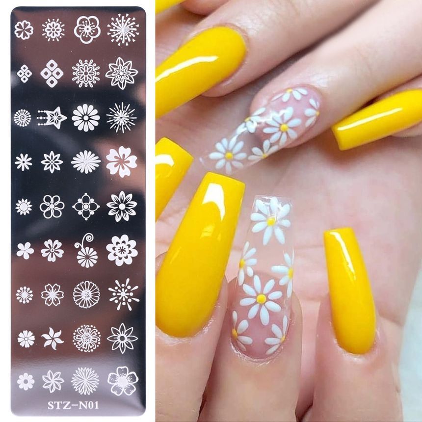 Stainless Steel Nail Art Stamping Plate (various designs)