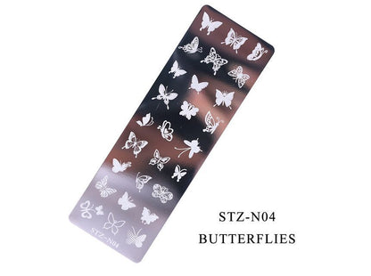 Stainless Steel Nail Art Stamping Plate (various designs)