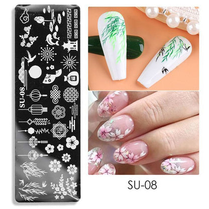 Stainless Steel Nail Art Stamping Plate (various designs)