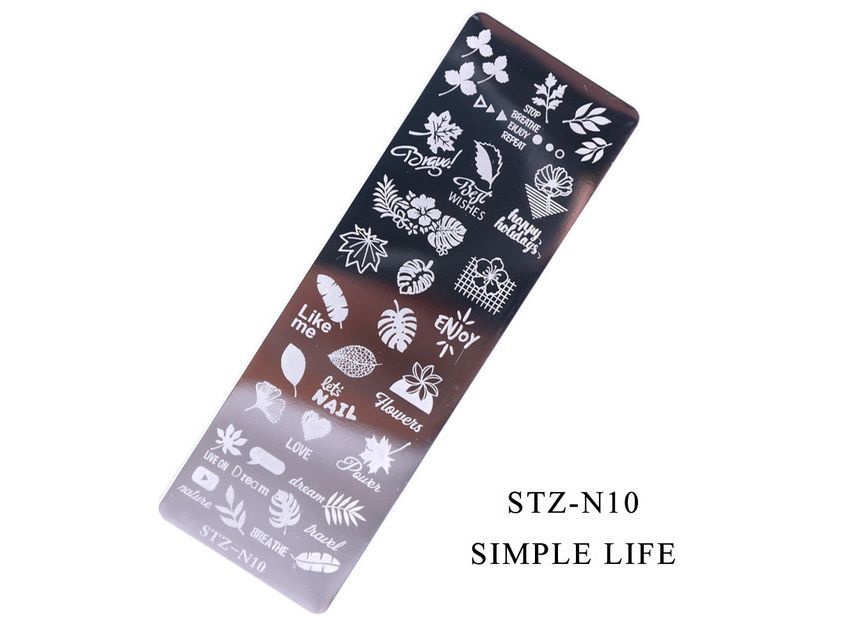 Stainless Steel Nail Art Stamping Plate (various designs)