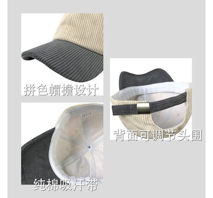 Two Tone Corduroy Baseball Cap