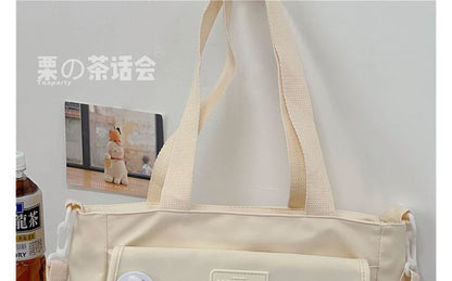 Lettering Label Top Handle Crossbody Bag