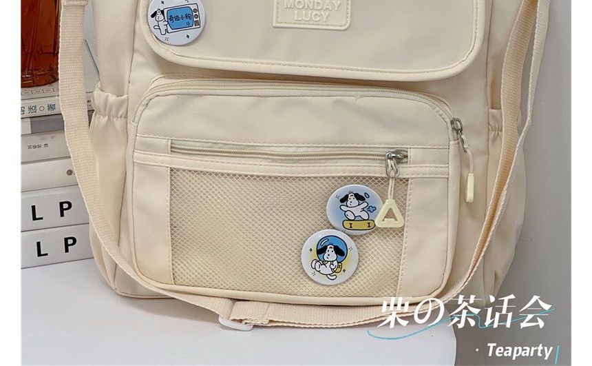 Lettering Label Top Handle Crossbody Bag