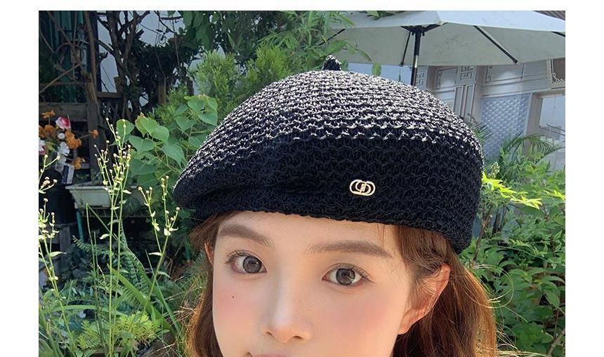 Eyelet Beret Hat