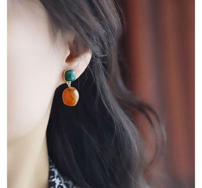 Geometric Drop Earring / Clip On Earring