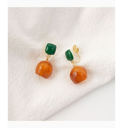 Geometric Drop Earring / Clip On Earring