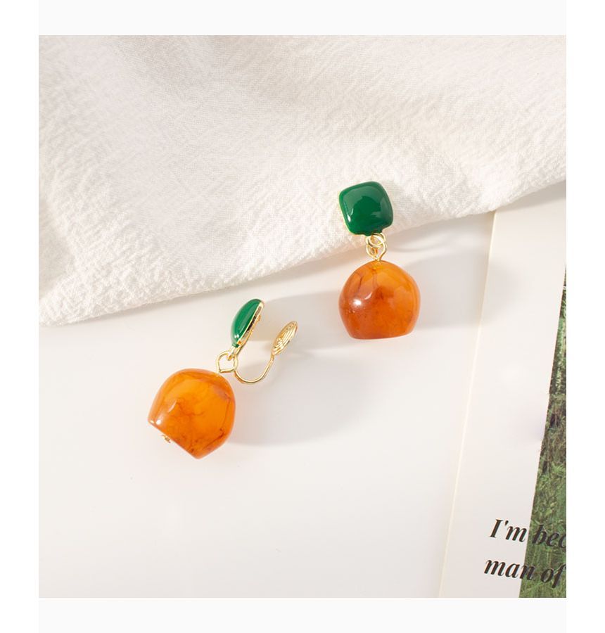 Geometric Drop Earring / Clip On Earring