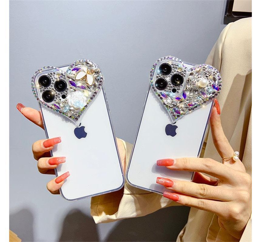 Heart Embellished Phone Case