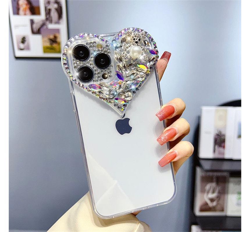 Heart Embellished Phone Case