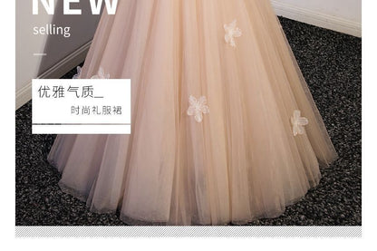 Patterned Shoulder Floral A-Line Panel Gown Short-Sleeve Off Mesh Evening