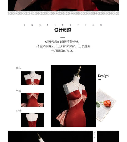 Mermaid Tube Criss Two Cross Evening Gown Tone Bow