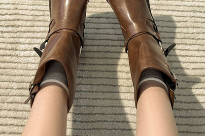 Platform Buckled Short Boots