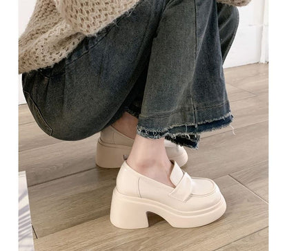 Heel Loafers Chunky Platform
