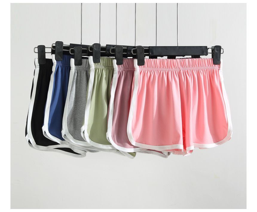 Elastic Waist Contrast Trim Sweat Shorts