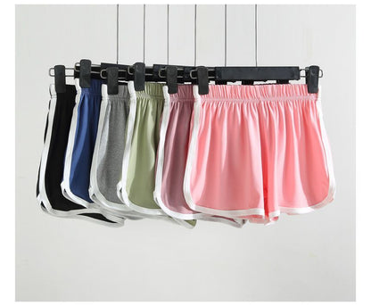 Elastic Waist Contrast Trim Sweat Shorts