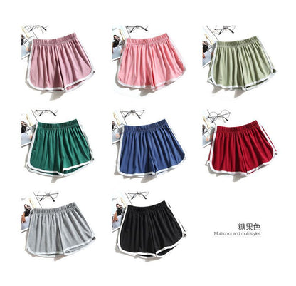 Elastic Waist Contrast Trim Sweat Shorts