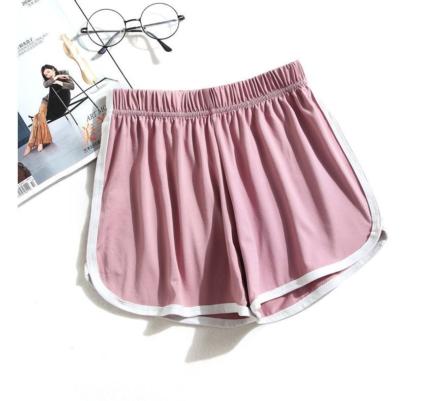 Elastic Waist Contrast Trim Sweat Shorts