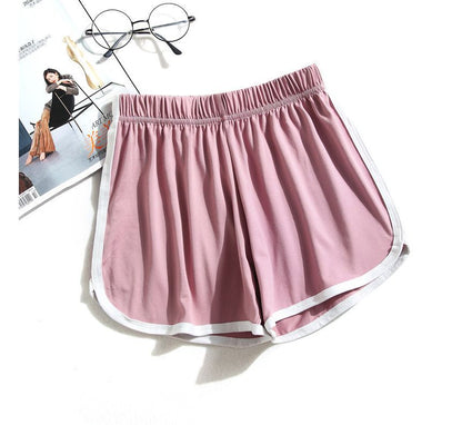 Elastic Waist Contrast Trim Sweat Shorts
