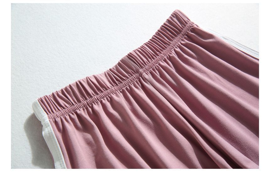 Elastic Waist Contrast Trim Sweat Shorts