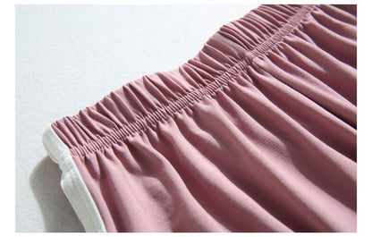 Elastic Waist Contrast Trim Sweat Shorts