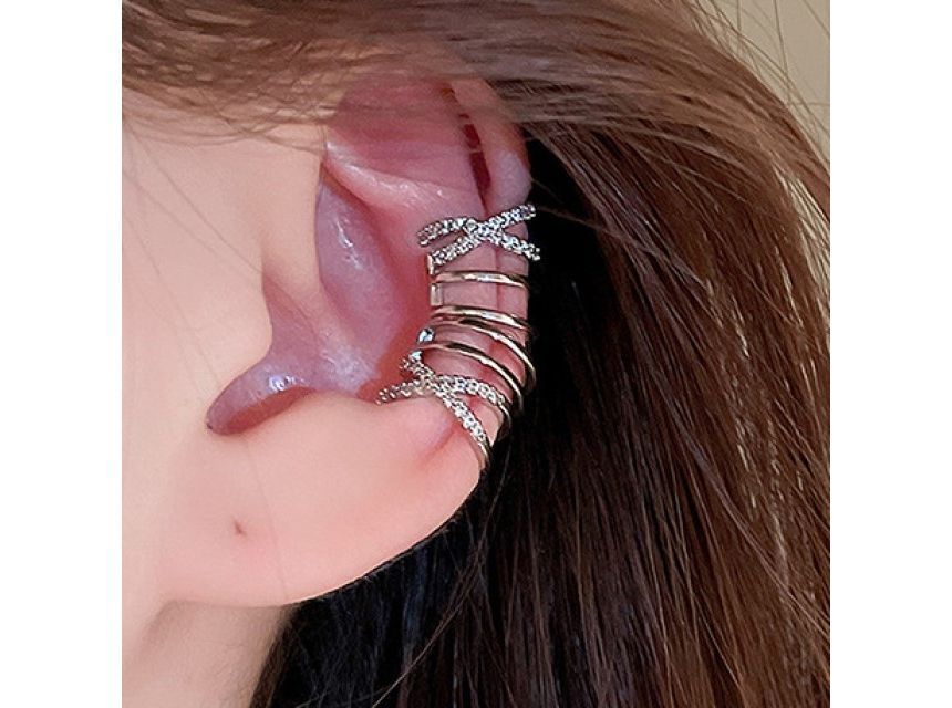 Layered Alloy Cuff Earring