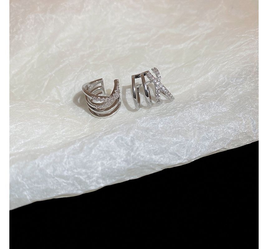 Layered Alloy Cuff Earring
