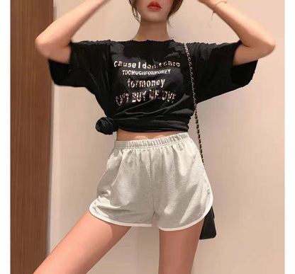 Elastic Waist Piped Shorts