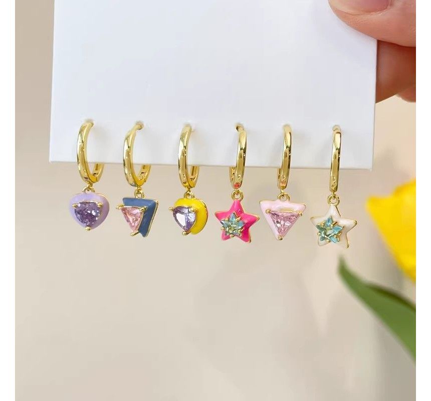 Set Alloy of (Various Star Designs) 6: Dangle Earring