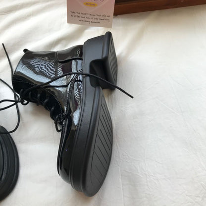 Lace-Up Platform Chunky Heel Boots