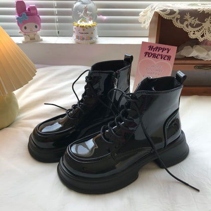 Lace-Up Platform Chunky Heel Boots