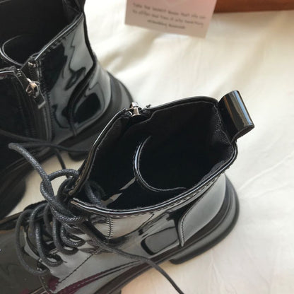 Lace-Up Platform Chunky Heel Boots